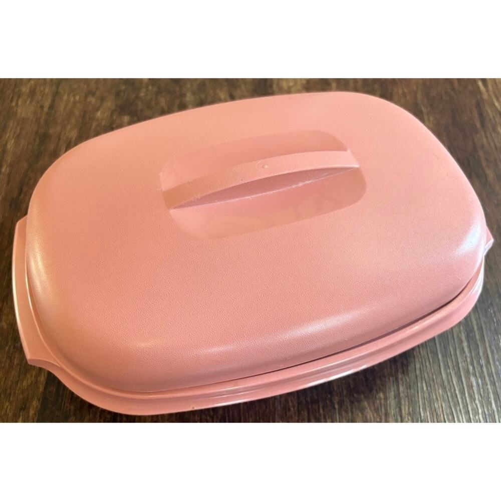 Vintage Tupperware Pastel Pink Multi Servo Strainer 3 Piece Serving Set 1273